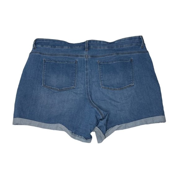 Time And Tru Shorts Womens XXL 20 Blue Jean Denim Rolled Cuff Medium Wash - Picture 2 of 10